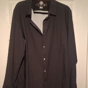 Men's Black Long-Sleeve Button-Down Shirt by Prologue